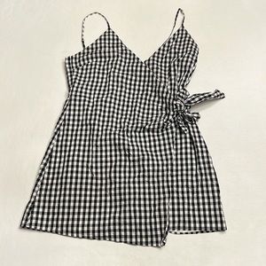 Lovers + Friends Gingham Tie Front Julian Mini Dress